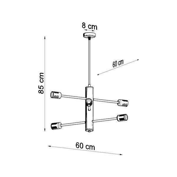 Черна висяща лампа 6 Donato - Sollux-image-3