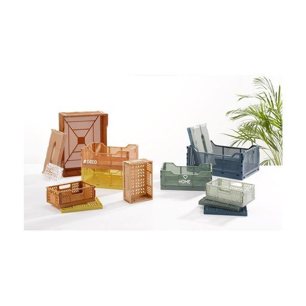 Светлозелена пластмасова кутия за съхранение 40x30x17 cm – Homéa-image-3