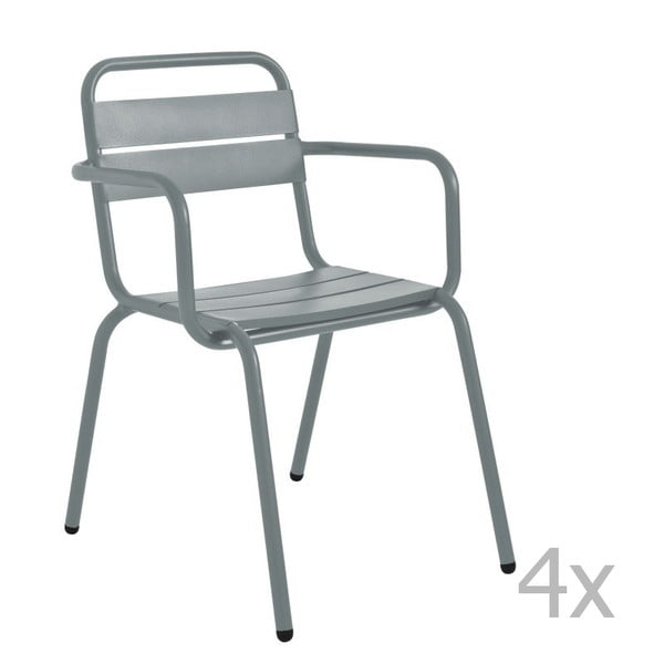 Sada 4 šedých zahradních židlí Isimar Barceloneta