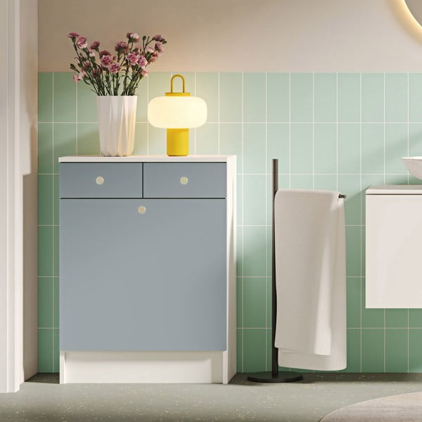 Сиво-бял шкаф за баня 60x82 cm Combi - TemaHome-image-1