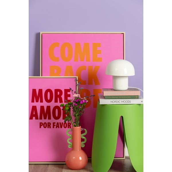 Бяла настолна лампа с метален абажур (височина 20 cm) Fat Mushroom – Leitmotiv-image-1