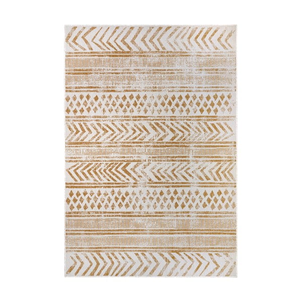 Външен килим в бял цвят и жълта охра 160x230 cm Biri – NORTHRUGS