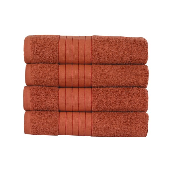 Памучни кърпи в тухлен цвят в комплект от 4 броя 50x100 cm - Good Morning