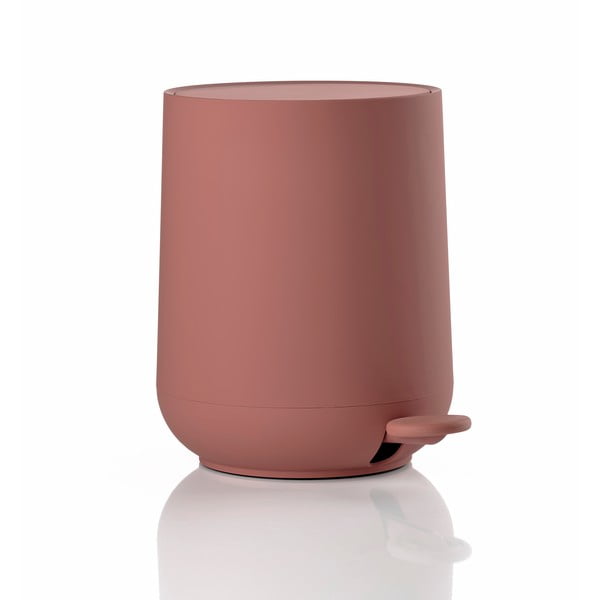 Светлочервено пластмасово кошче за боклук с педал 3 l Nova – Zone-image-2