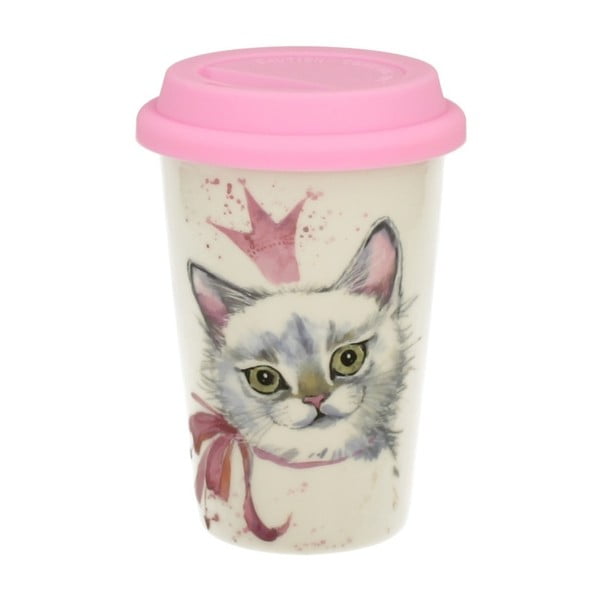 Cestovní porcelánový hrnek s víčkem Duo Gift Cat Pop, 380 ml