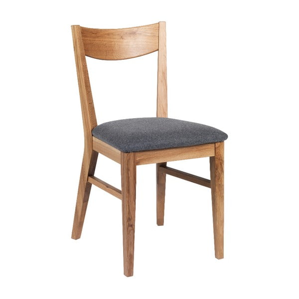 Стол за хранене от кафяв дъб със светлосива седалка Dylan - Rowico
