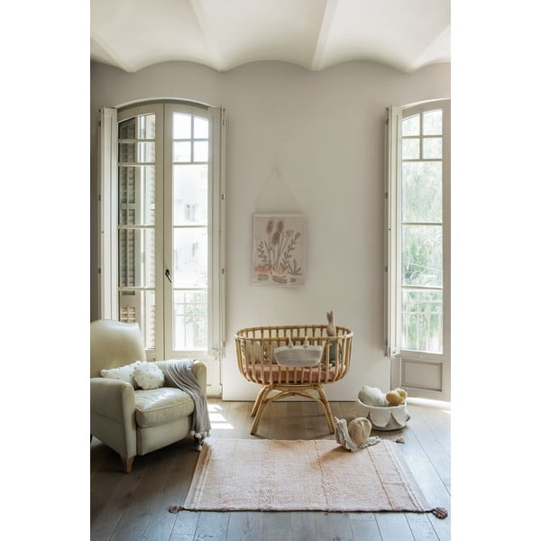 Светлорозов ръчно изработен памучен килим подходящ за пране 120x160 cm Bloom Rose – Lorena Canals-image-3