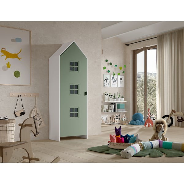 Бял/зелен детски гардероб 58x172x37 cm Casami Bruges – Vipack-image-1