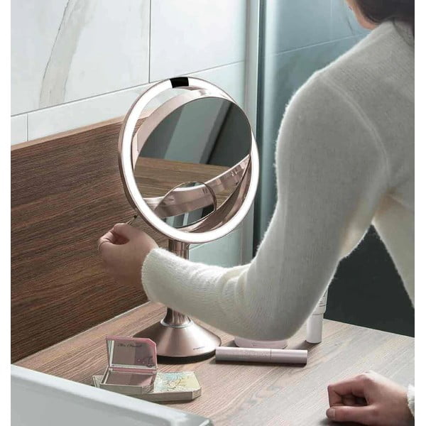 Козметично огледало със светлина/увеличително (5x) ø 20 cm Sensor Trio – simplehuman-image-3