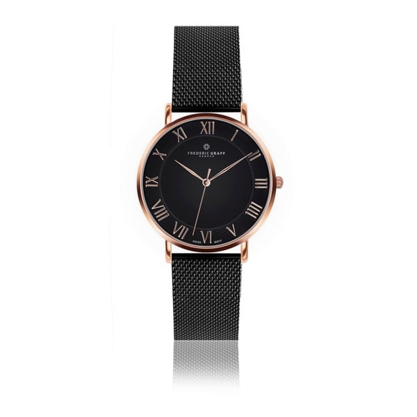 Унисекс часовник с каишка от неръждаема стомана в черно Brait - Frederic Graff