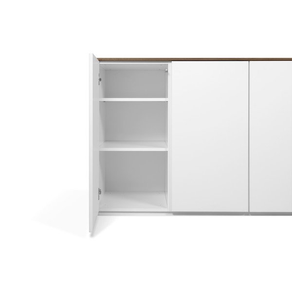 Бял скрин с 3 чекмеджета и 3 вратички и черни крачета - TemaHome-image-1