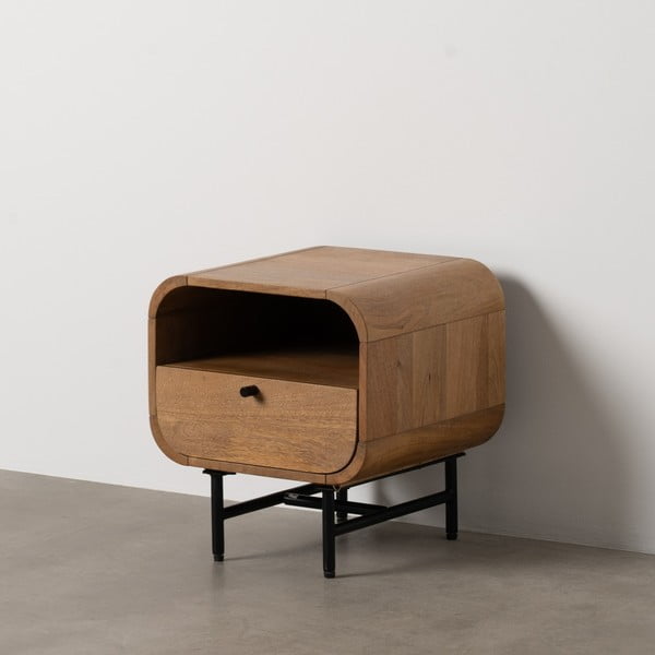 Нощно шкафче от масивно манго в естествен цвят Mahón – Ixia-image-1