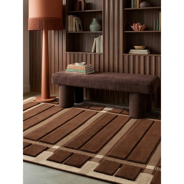 Кафяв/бежов ръчно изработен вълнен килим 120x170 cm – Asiatic Carpets-image-1
