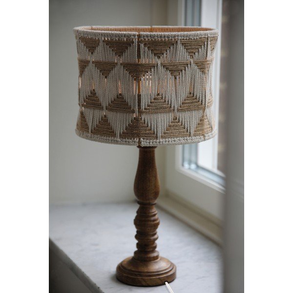 Настолна лампа с абажур от текстил и юта в кафяв и естествен цвят (височина 45 cm) Ano – Markslöjd-image-2
