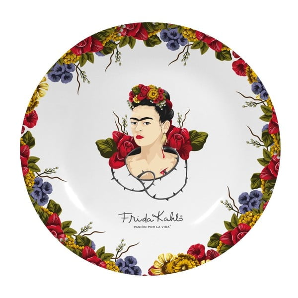 Стенна декоративна керамична чиния Frida Roses - Frida Kahlo