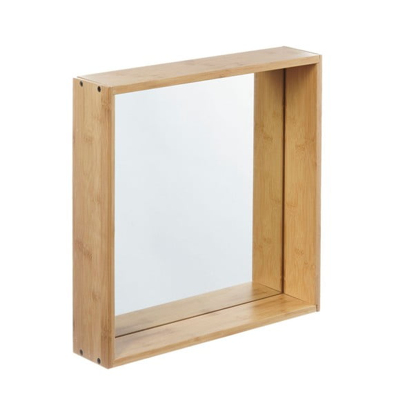 Огледало за стена с бамбукова рамка Дизайн, 40 x 40 cm - Furniteam