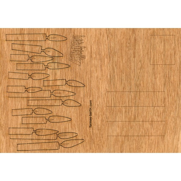 Дървена пощенска картичка "Свещи", 14,8 x 10,5 cm - Formes Berlin-image-1