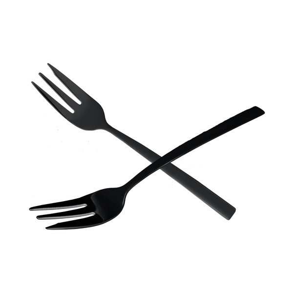 Черни десертни вилички в комплект 2 бр. от неръждаема стомана Black – Orion-image-2