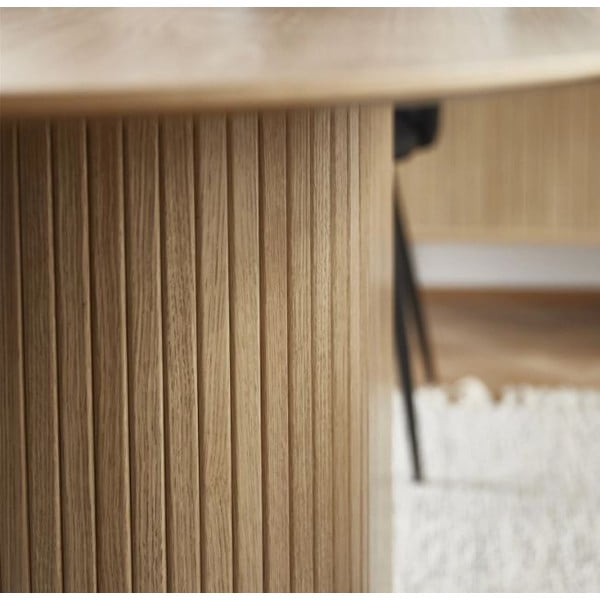 Маса за хранене с дъбов плот 95x180 cm Nola - Unique Furniture-image-4