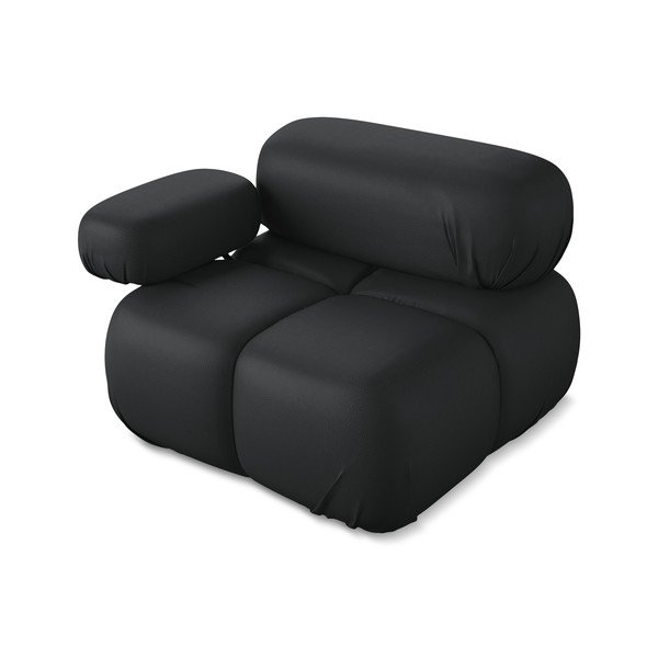 Черен модул за диван от изкуствена кожа (ляв ъгъл) Lokua – Makamii-image-3