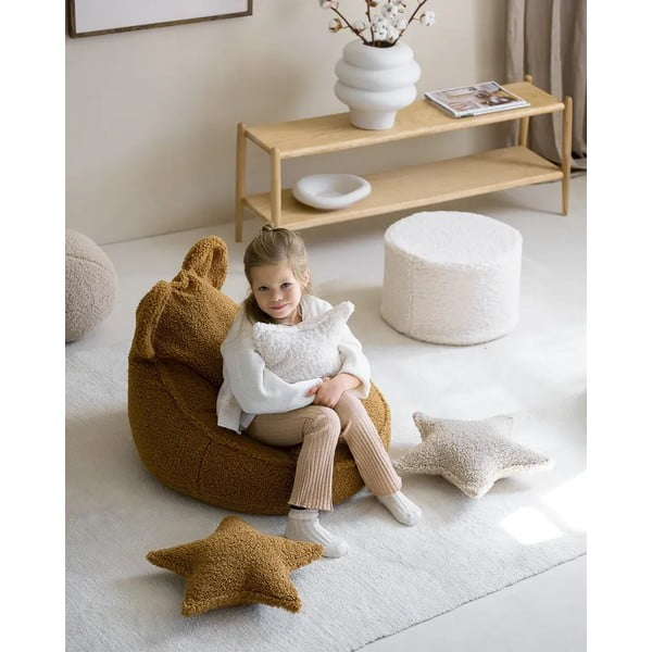 Кафява детска възглавница за диван от букле Star – Wigiwama-image-1