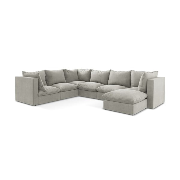 Светлосив ъглов диван (ляв ъгъл/U форма) Manao – Makamii