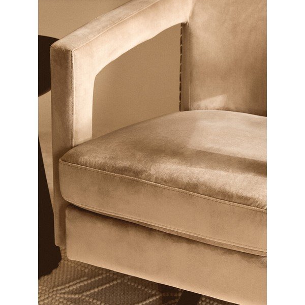 Светлокафяво въртящо се кадифено кресло Hestia – Premier Housewares-image-4