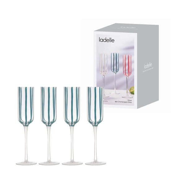 Чаши за шампанско в комплект от 4 бр. 180 ml Stripe – Ladelle-image-2