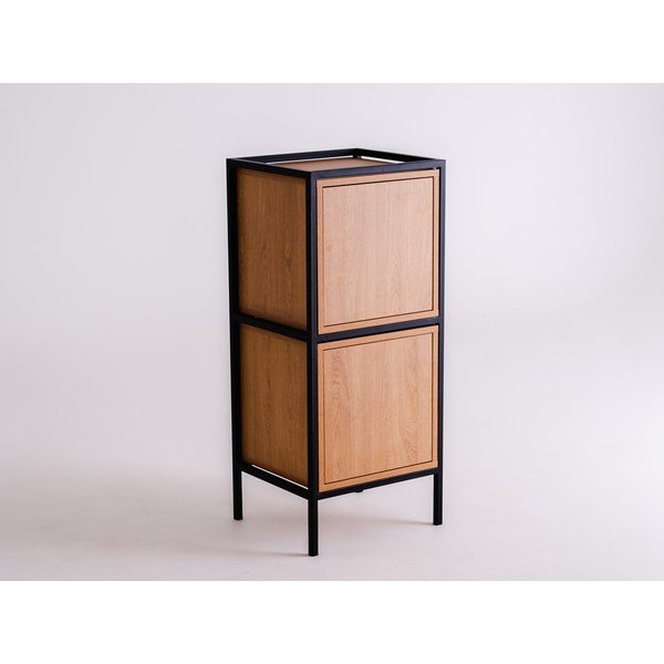 Черен шкаф в дъбов декор 45x102 cm Skap - CustomForm-image-2