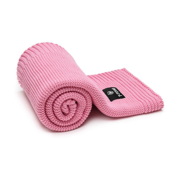 Розово плетено бебешко одеяло със съдържание на памук , 80 x 100 cm Autumn waves - T-TOMI