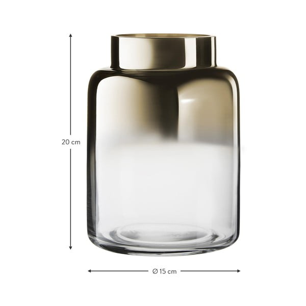 Ръчно издухана стъклена ваза в златист цвят, височина 20 cm Uma - Westwing Collection-image-3