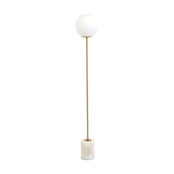 Подова лампа в бяло-златист цвят (височина 156 см) Medina - Light & Living