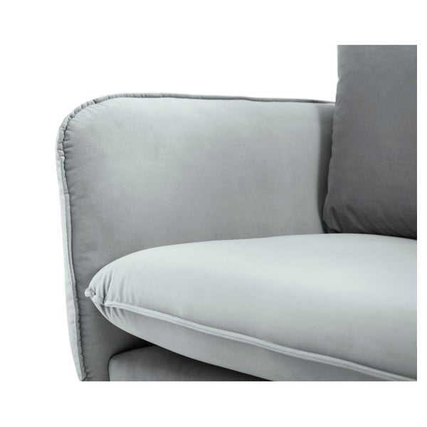 Светлосив диван от кадифе , 160 см Florence - Cosmopolitan Design-image-4