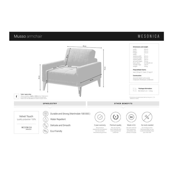 Фотьойл от синьо кадифе Musso - MESONICA-image-4