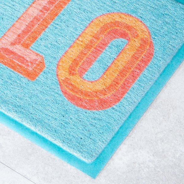Изтривалка от рециклирана пластмаса 40x70 cm Blue Hello – Artsy Doormats-image-2