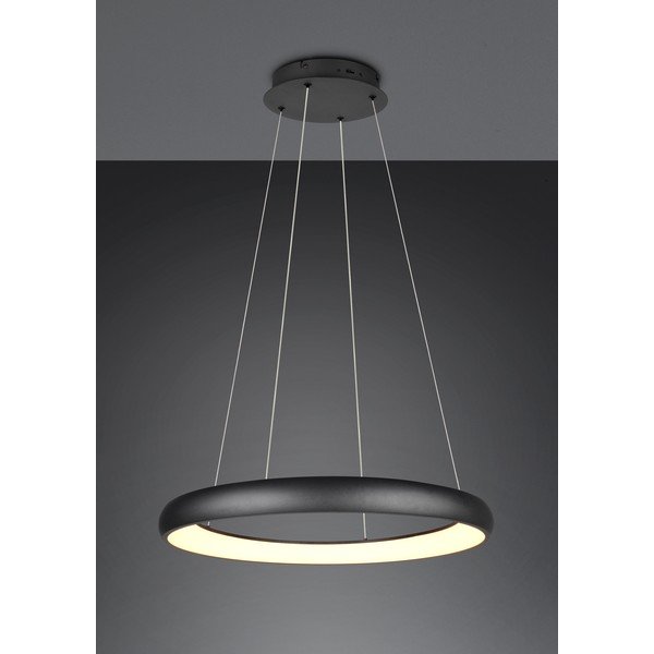 Черно LED затъмняващо се висящо осветително тяло с метален абажур ø 75 cm Cardona – Trio-image-1