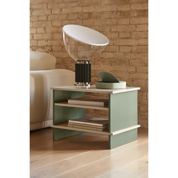 Зелено и кремаво нощно шкафче с рафтове Inari – Teulat-image-1
