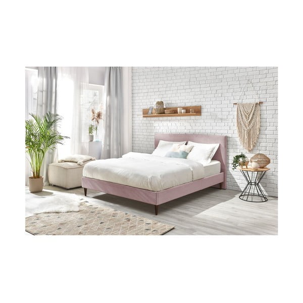 Розово тапицирано двойно легло с решетка 160x200 cm Anja - Bobochic Paris-image-4