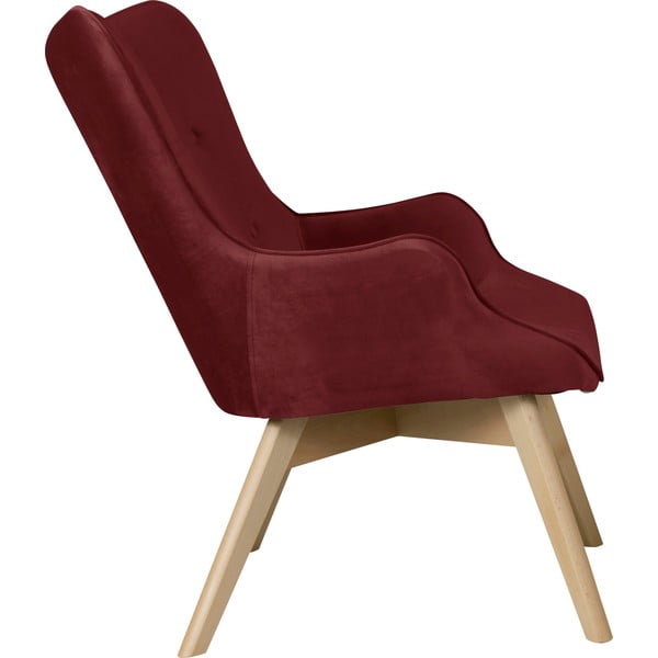 Червено кадифено кресло Niko – Ropez-image-3