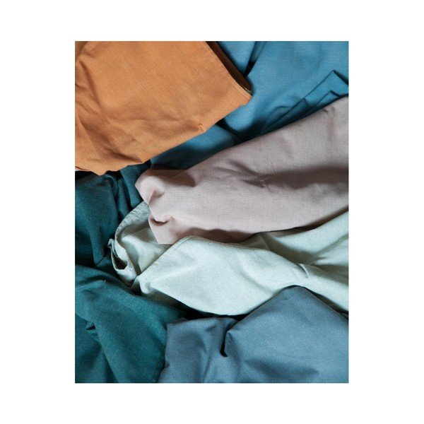 Синя възглавница с ленено платно Квадрат, 37 x 37 cm - Surdic-image-4