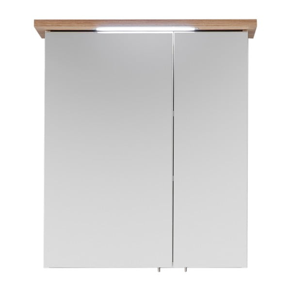 Бял висящ шкаф за баня с огледало 60x72 cm Set 923 - Pelipal