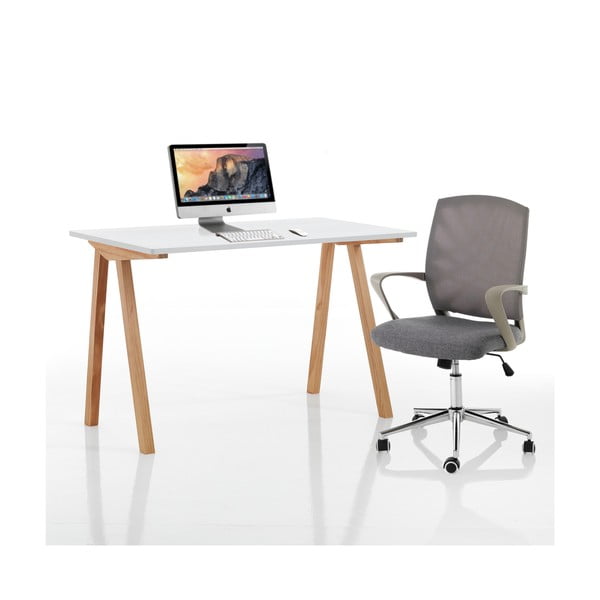 Работна маса с бял плот 60x120 cm Mak - Tomasucci-image-3