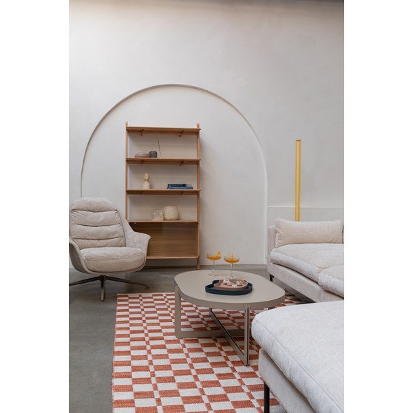 Библиотека от масивен ясен с плъзгащи се врати в естествен цвят 90x180x35 cm Rise – Zuiver-image-1