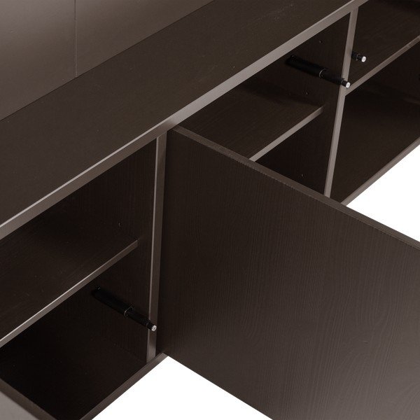 Тъмнокафяв TV комплект от масивен бор 160x215x40 cm Meggy – WOOOD-image-4