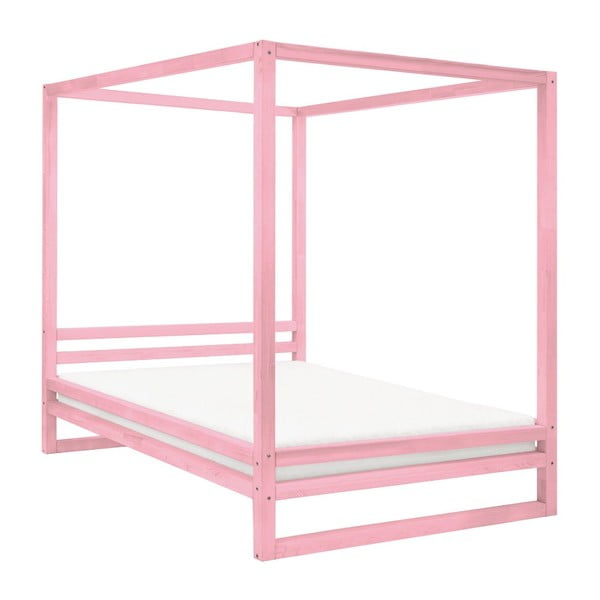 Розово борово двойно легло Baldee, 160 x 200 cm - Benlemi