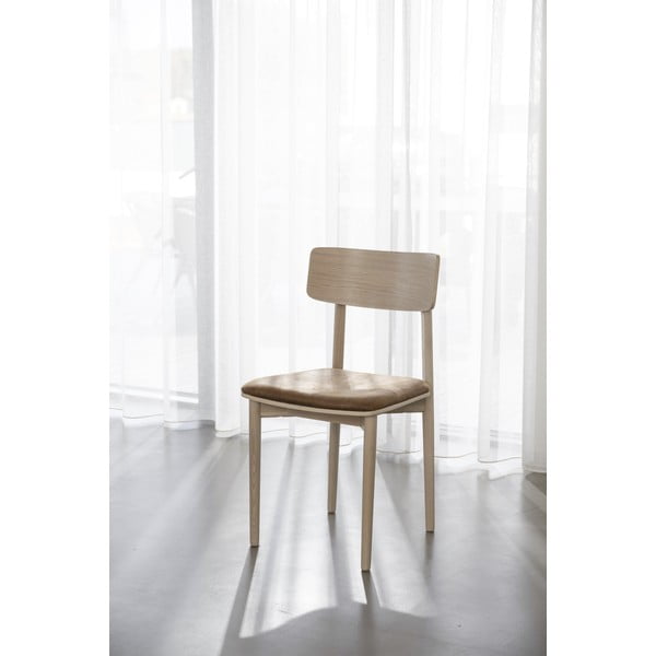 Кафяв коняк/естествени трапезни столове в комплект от 2 бр. от имитация на кожа Wolcott – Rowico-image-1