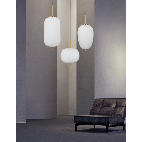 Бяло/в месингов цвят стъклено висящо осветително тяло ø 27 cm Lato – Nova Luce-image-3