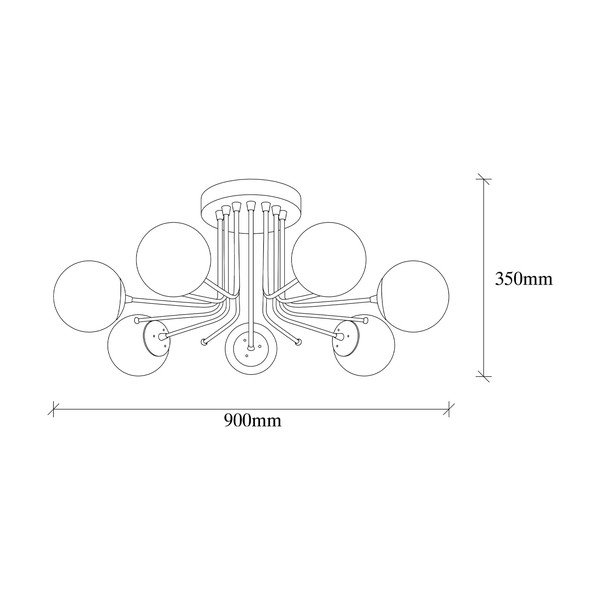 Бяло/в месингов цвят осветително тяло за таван със стъклен абажур ø 15 cm Daisy – Opviq lights-image-4