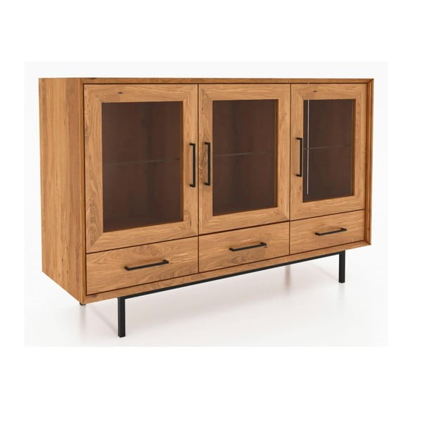 Витрина от дъбова дървесина в естествен цвят 144x95 cm Abies - The Beds-image-2