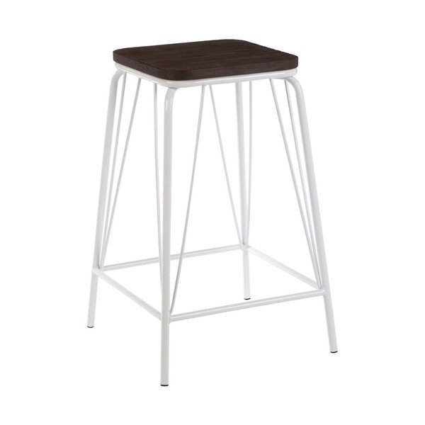 Бял/в тъмно естествен цвят стол от масивен бряст District – Premier Housewares